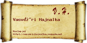 Vasvári Hajnalka névjegykártya